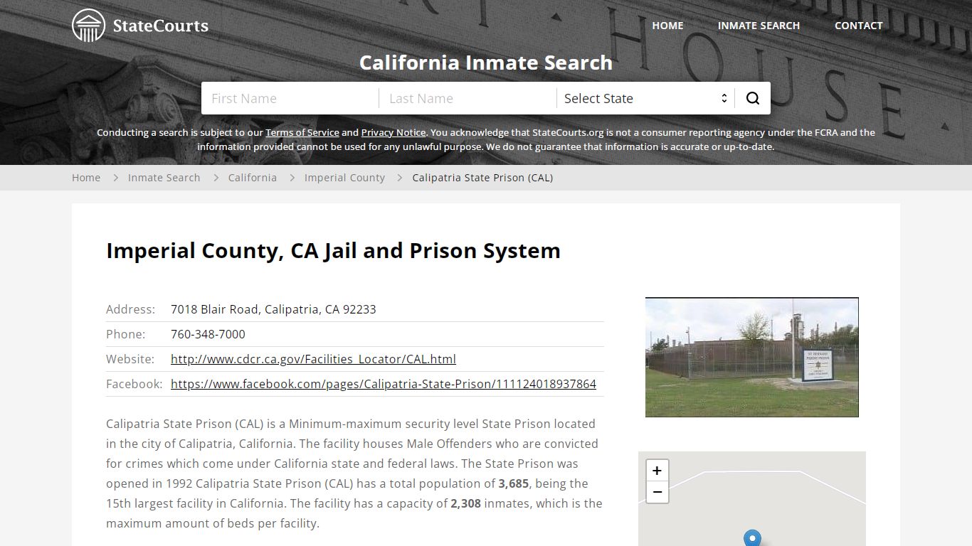 Calipatria State Prison (CAL) Inmate Records Search ...