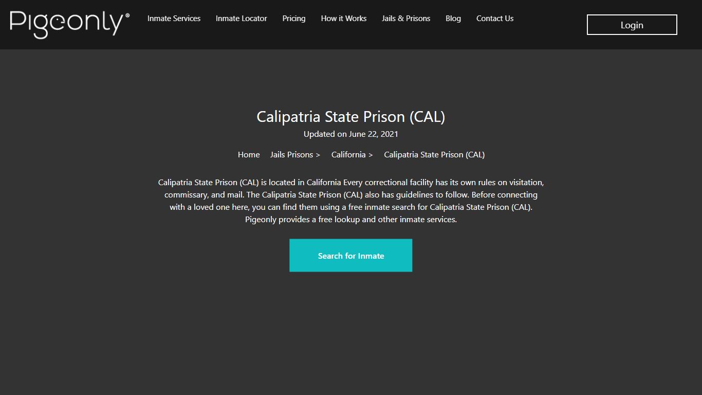 Calipatria State Prison (CAL) Inmate Search | California