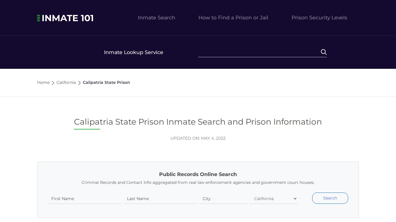 Calipatria State Prison Inmate Search, Visitation, Phone ...